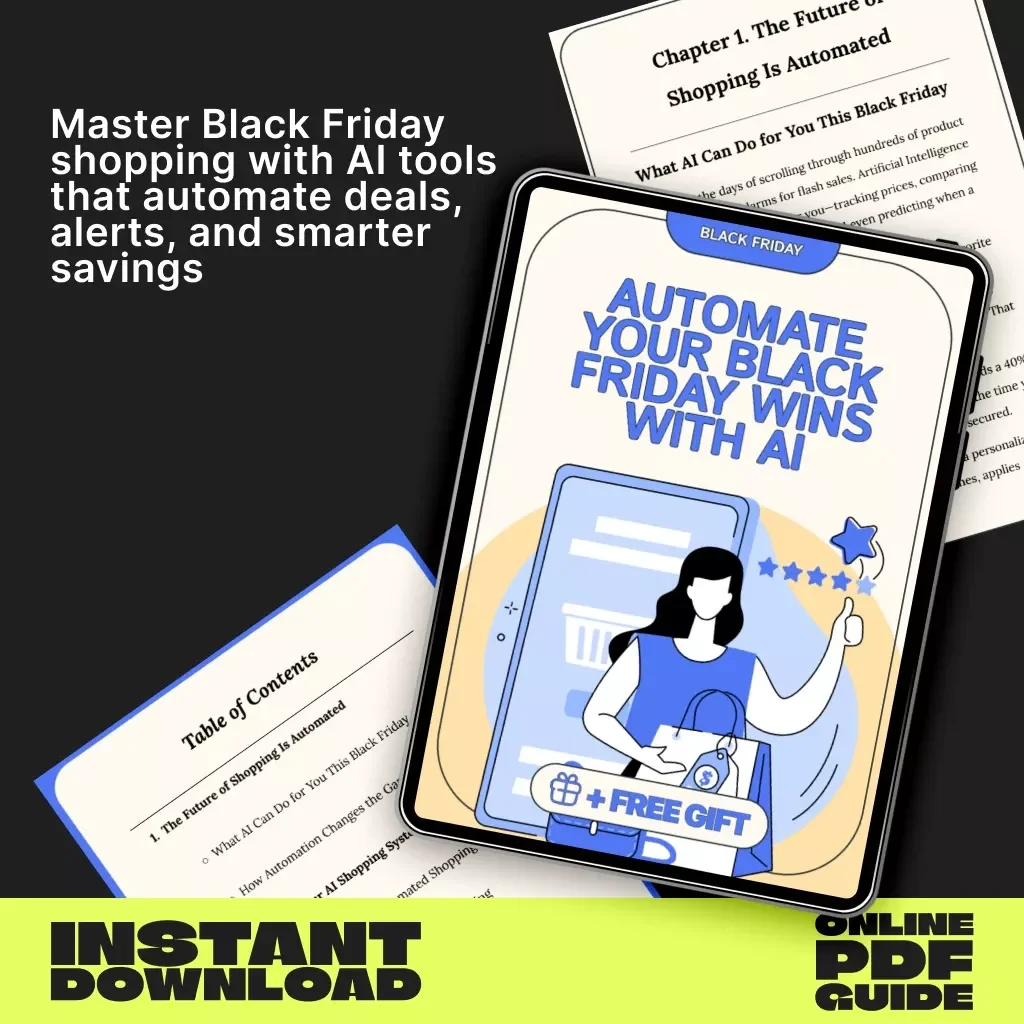 Automate Your Black Friday Wins with AI | Ultimate Guide to How to Automate Your Black Friday Shopping with AI | Digital Download eBook for Smart Shoppers & Deal Hunters