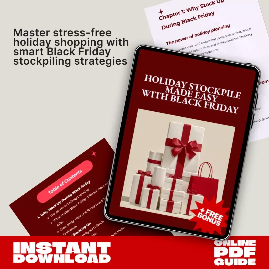 Holiday Stockpile Made Easy with Black Friday | How to Stock Up for Holidays Using Black Friday Deals | Printable Digital Guide for Smart Shoppers