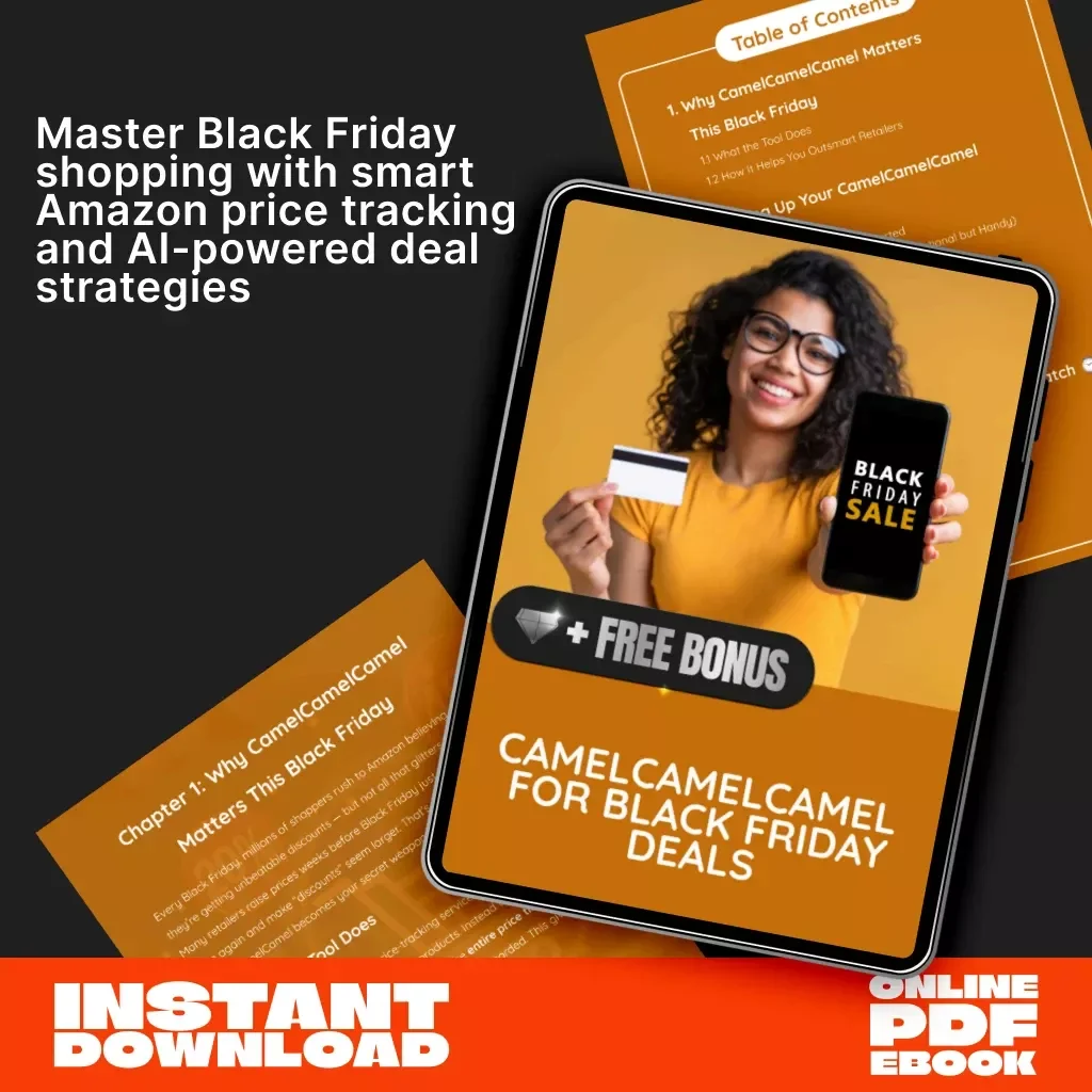 CamelCamelCamel for Black Friday Deals | Amazon Price Tracker Guide, Smart Shopping eBook, AI Prompts & Savings Checklist | Digital Download