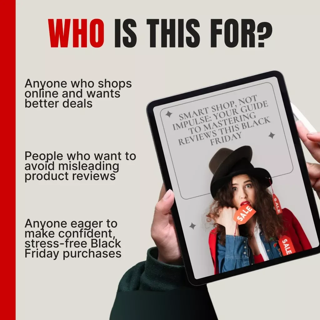 Smart Shop, Not Impulse: Your Guide to Mastering Reviews This Black Friday | Digital eBook for Smart Shoppers | Learn to Decode Reviews, Avoid Scams & Make Confident Buys | Instant Download Guide for Savvy Online Shopping