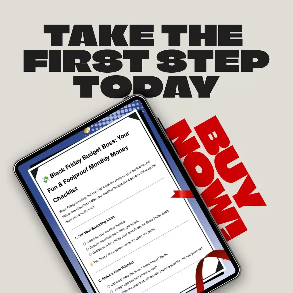 Black Friday Budget Boss: Your Fun & Foolproof Monthly Money Checklist | Digital Budget Planner | How to Plan Your Monthly Budget Around Black Friday | Printable PDF Download