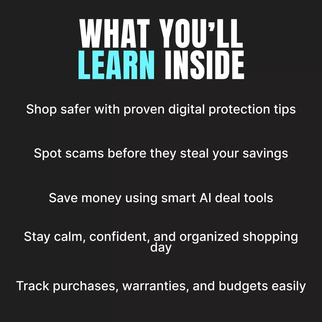 Safe & Savvy: Your Smart Black Friday Survival Guide | Digital Download eBook for Online & In-Store Shopping Safety, AI Shopping Planner, Cybersecurity Checklist, Budget Tracker