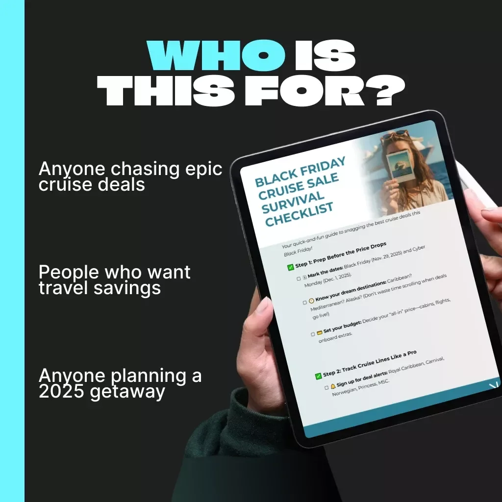 Black Friday Cruise Sale Survival Checklist | Digital Download Cruise Deal Guide | Best Black Friday Sales for Cruises Planning Tool | Cruise Shopping Printable