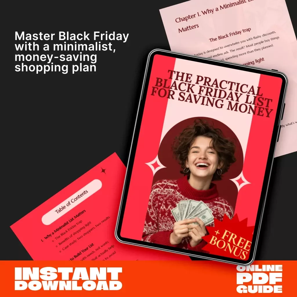 The Practical Black Friday List for Saving Money | Minimalist Shopping Guide for Smart Deals | How to Create a Minimalist Black Friday Shopping List