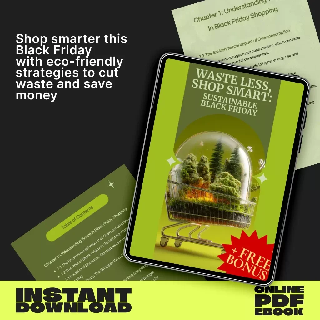 Waste Less, Shop Smart: Sustainable Black Friday | Eco-Friendly eBook on How to Reduce Waste During Black Friday Shopping | Conscious Consumer Guide