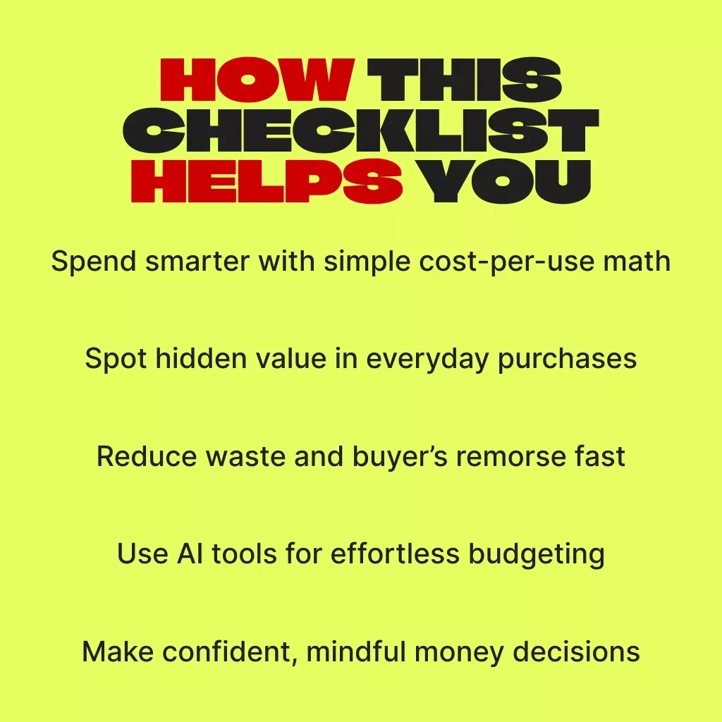 Cost-Per-Use Magic: Decide What’s Really Worth Your Money | Smart Spending Guide, Digital Budget Planner, Minimalist Finance eBook
