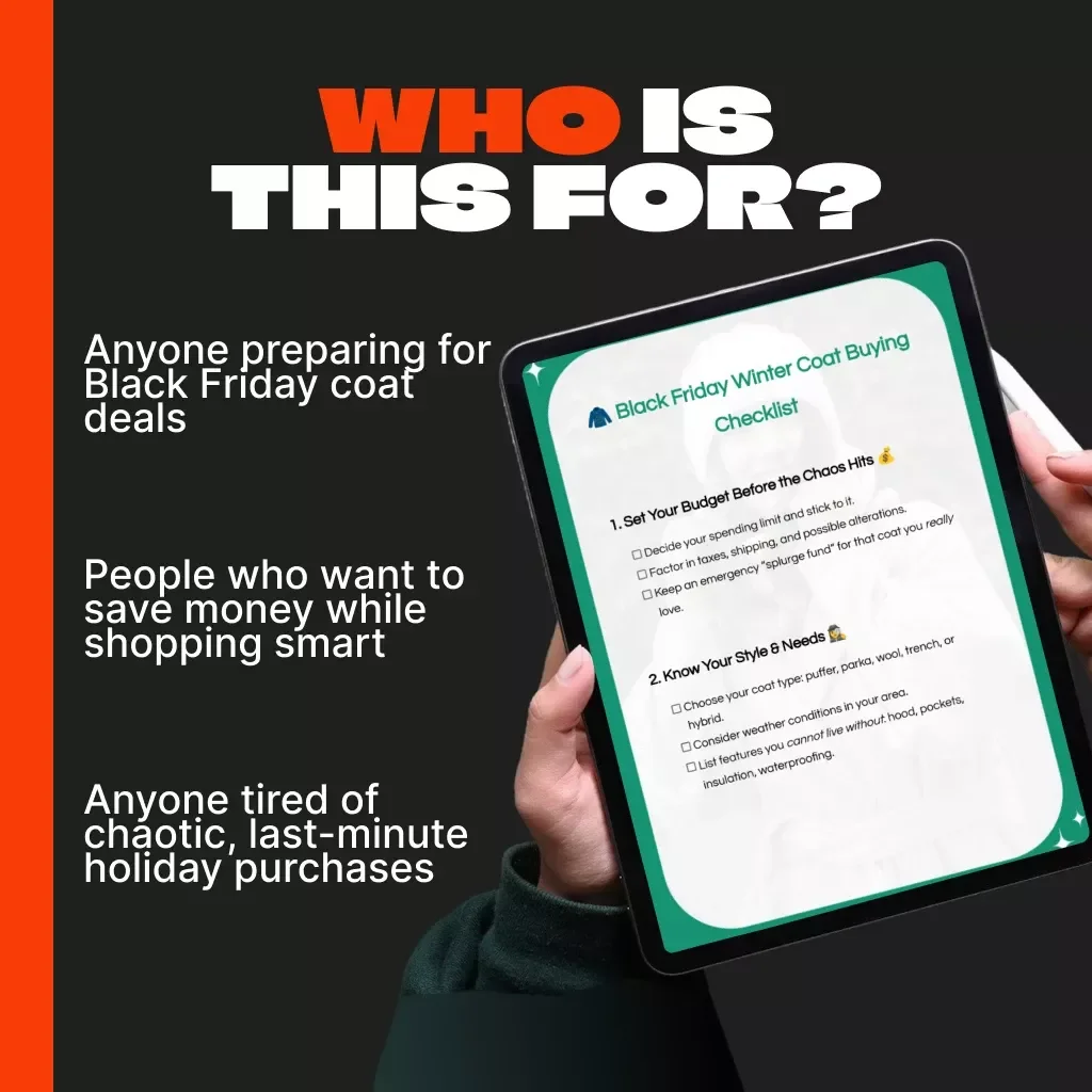 Black Friday Winter Coat Buying Checklist | Ultimate Digital Download Guide for Smart Shoppers, Winter Fashion Deals, Budget Planning & Coat Shopping Strategy eBook