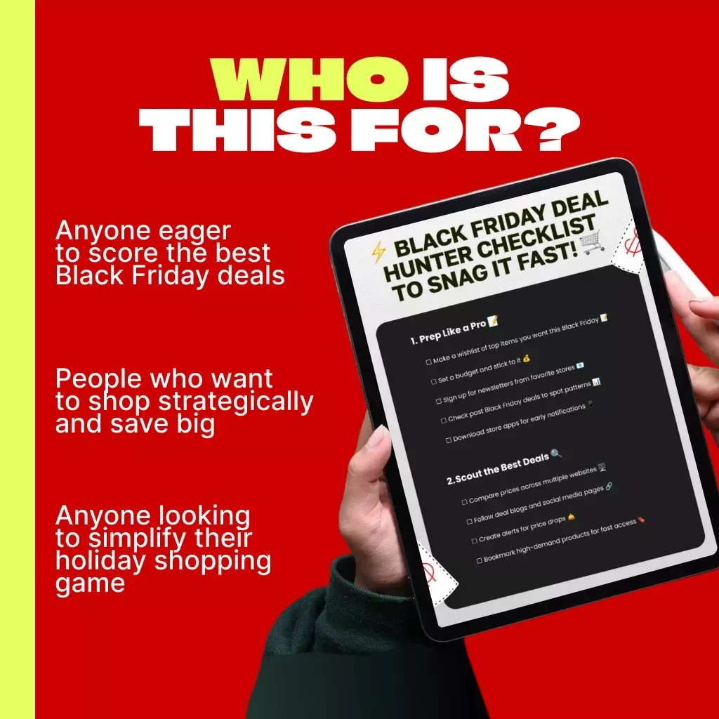 Black Friday Deal Hunter Checklist to Snag It Fast | Printable Checklist for Grabbing Black Friday Deals Fast | Digital Download Guide for Smart Shoppers