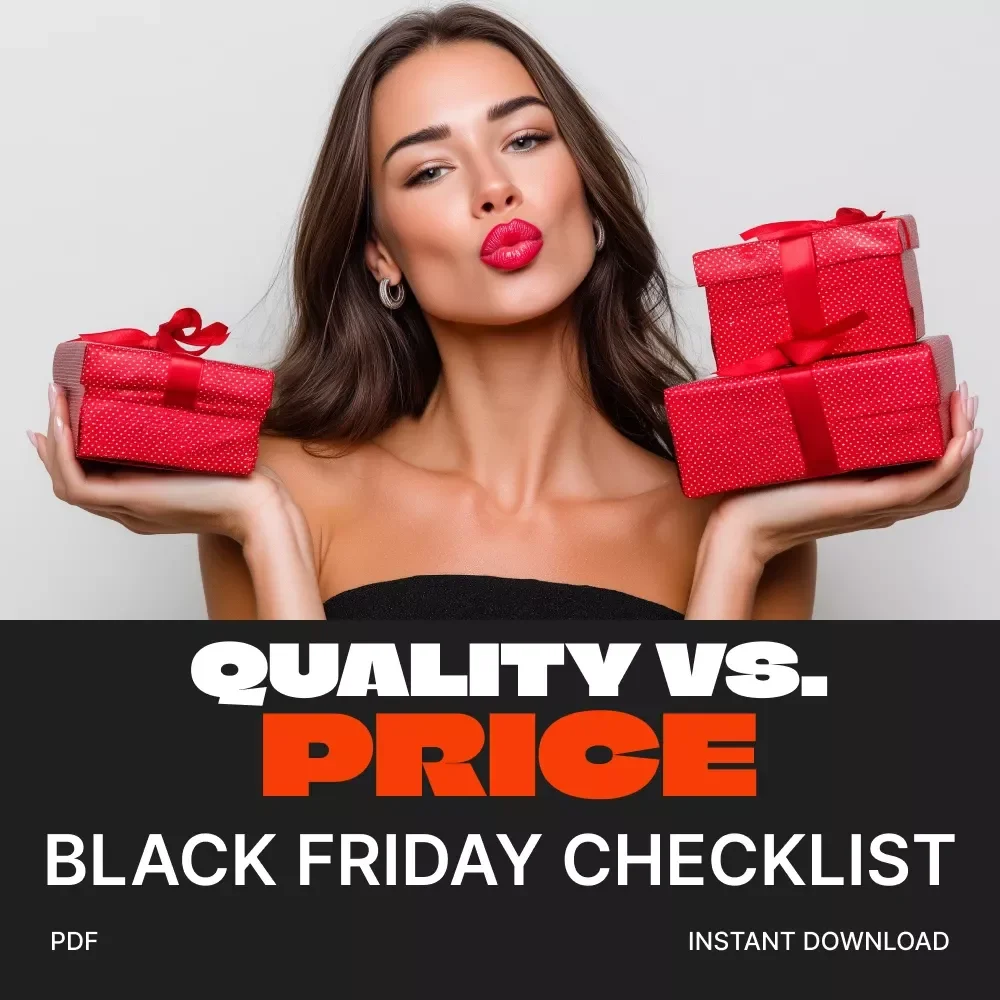 Quality vs. Price Black Friday Checklist | Digital Download Guide for Balancing Quality and Price on Black Friday | Smart Shopping Printable