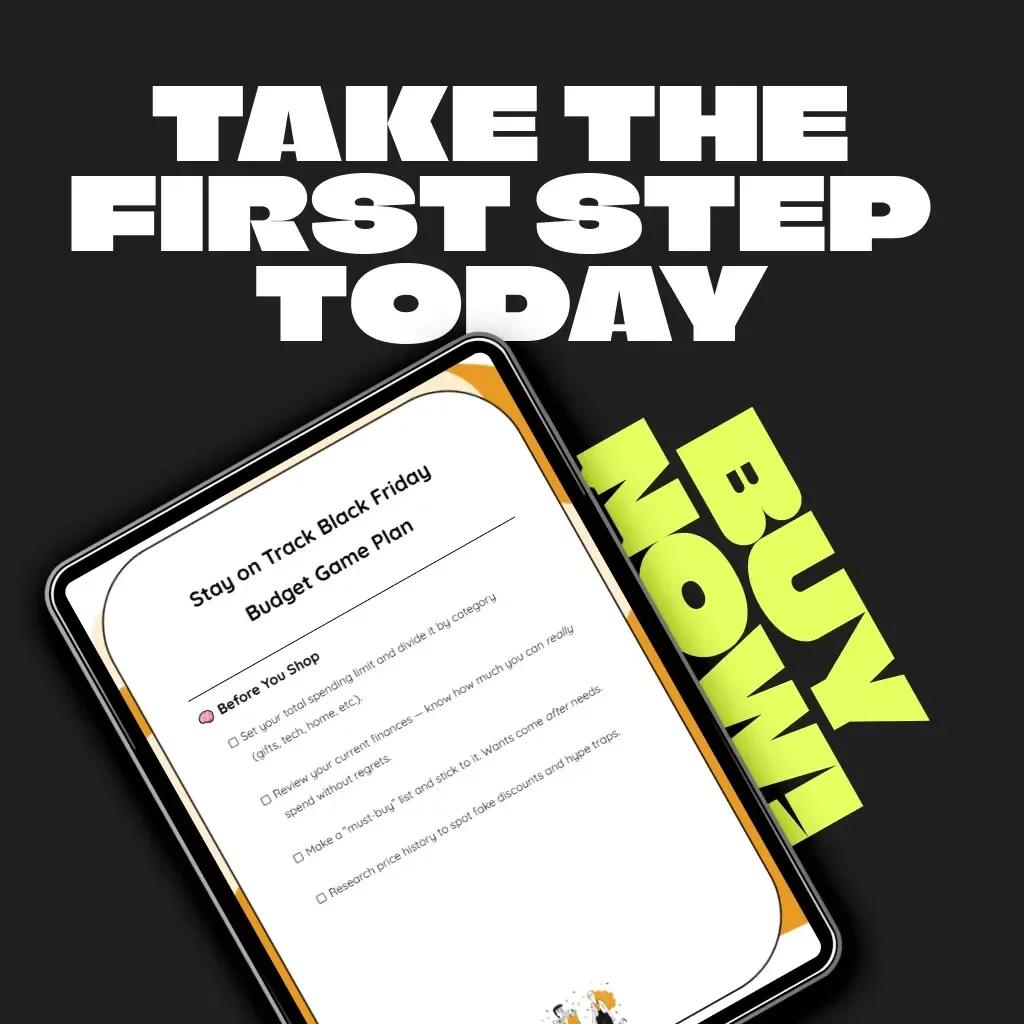 Stay on Track Black Friday Budget Game Plan | Printable Black Friday Checklist | Digital Download for Smart Spending & Money-Saving Tips