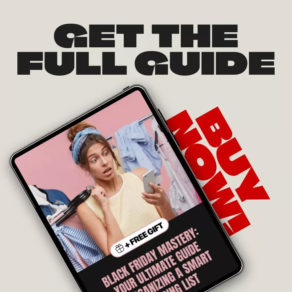 Black Friday Mastery: Your Ultimate Guide to Organizing a Smart Shopping List | Digital Download | Black Friday Planner, eBook, Savings Guide, AI Shopping Tips, Budget Checklist