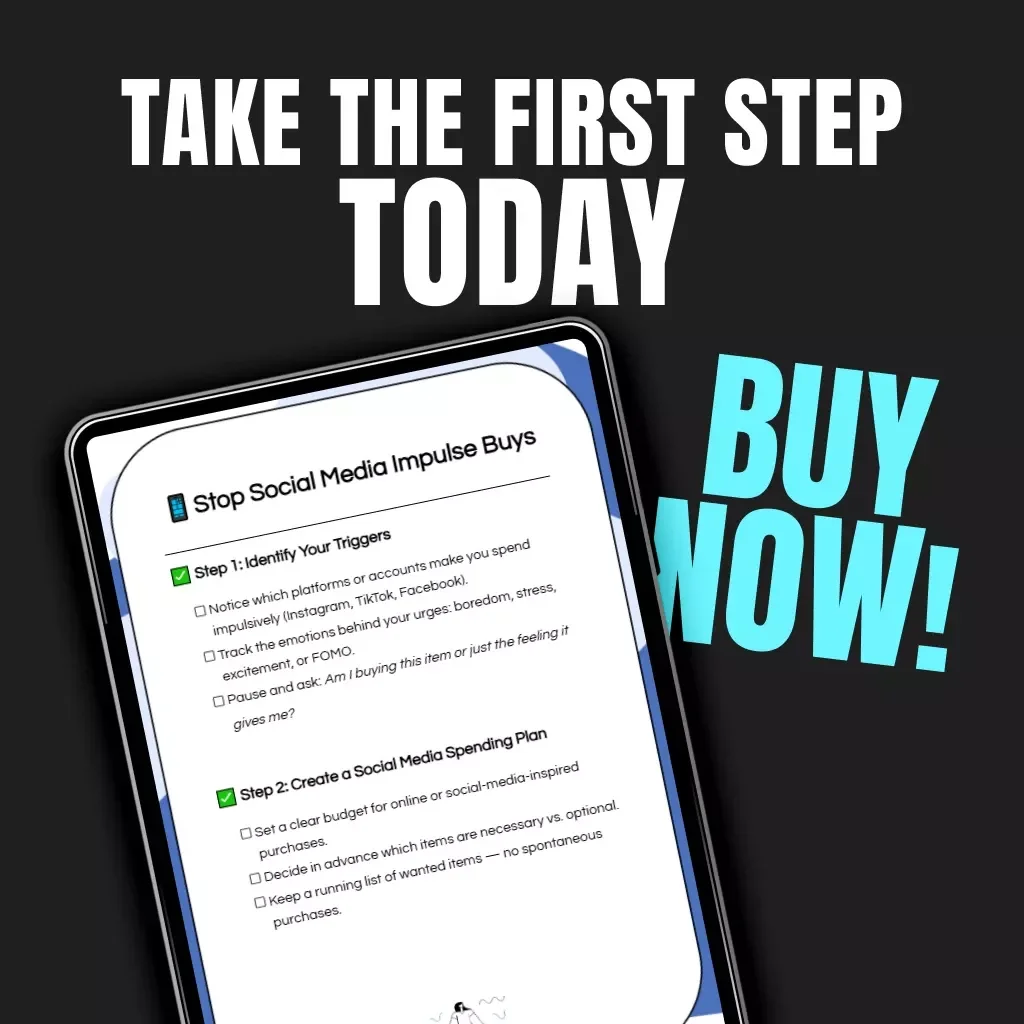 Stop Social Media Impulse Buys | Printable Checklist for Smart Spending | How to Avoid Impulse Buying on Social Media | Digital Download Guide