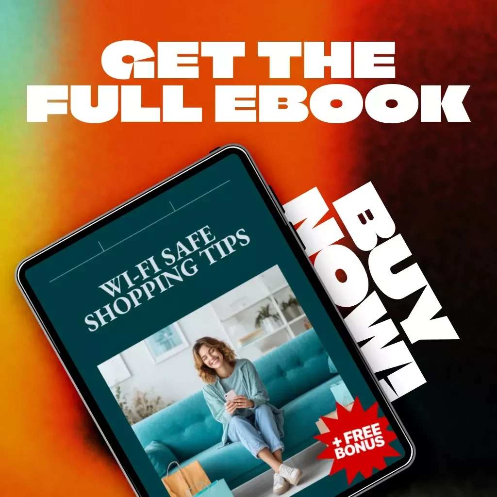 Wi-Fi Safe Shopping Tips | Digital Cybersecurity eBook, Online Shopping Safety Guide, VPN, Passwords & AI Prompts for Secure Purchases on Public Wi-Fi