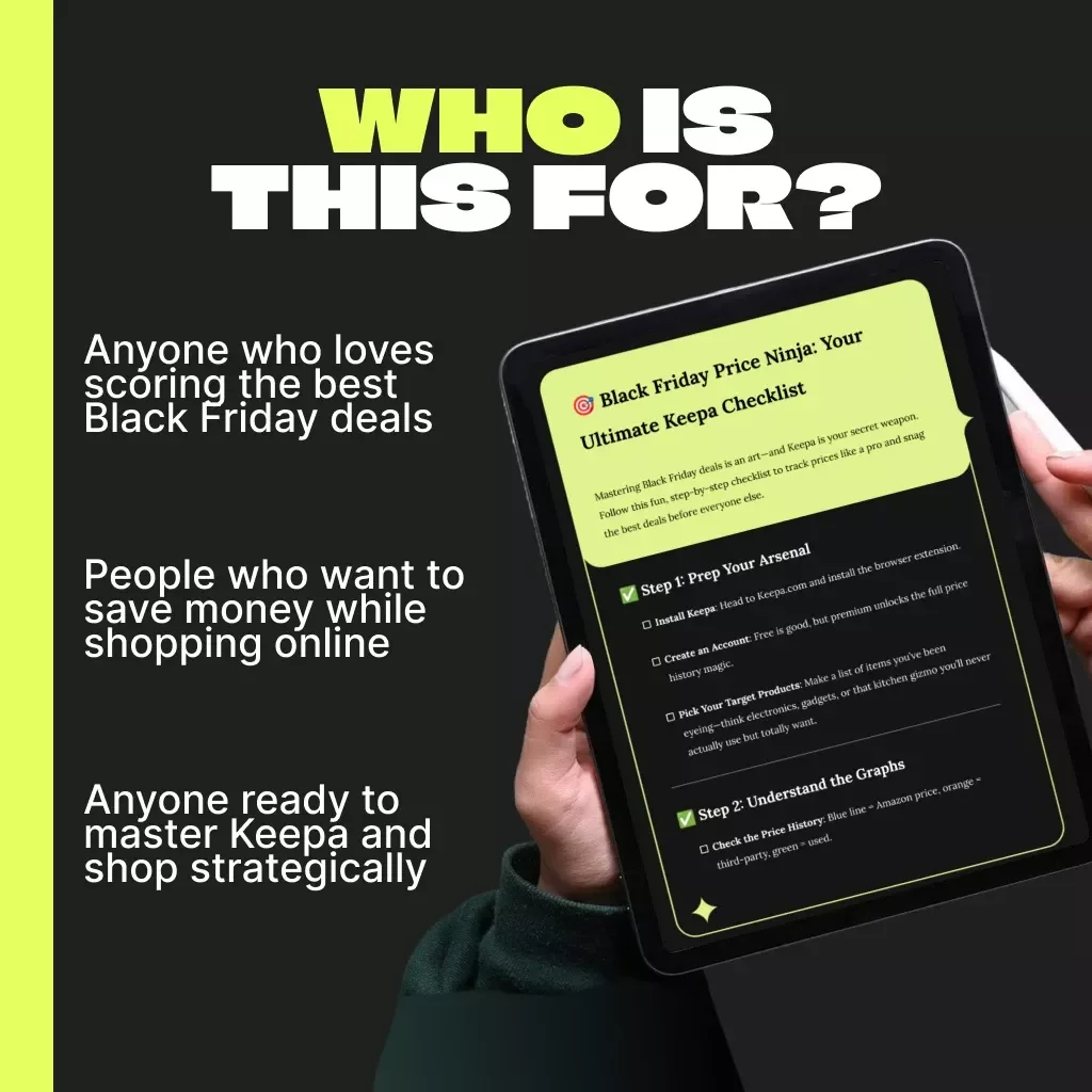 Black Friday Price Ninja: Your Ultimate Keepa Checklist | Digital Download Guide for Deal Hunters, Amazon Shoppers & eCommerce Enthusiasts
