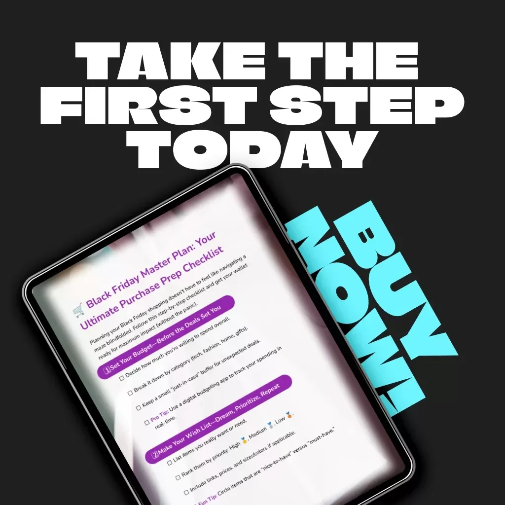 Black Friday Master Plan: Your Ultimate Purchase Prep Checklist | Digital Download | How to Plan Purchases Around Black Friday Guide for Smart Shoppers