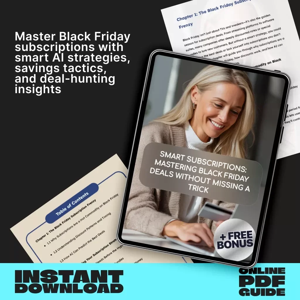 Smart Subscriptions: Mastering Black Friday Deals Without Missing a Trick | Digital Guide for How to Get the Best Deals on Subscriptions During Black Friday | AI-Powered Savings Strategy eBook