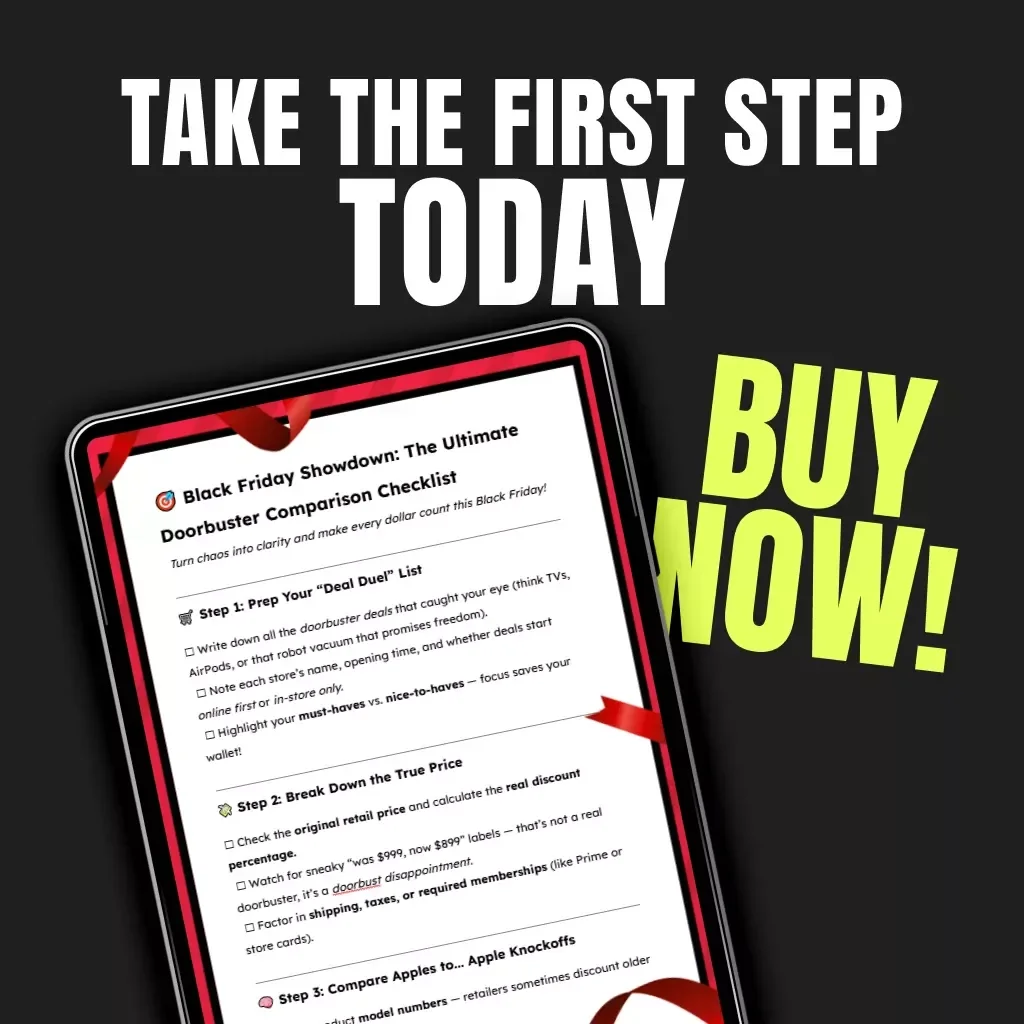 Black Friday Showdown: The Ultimate Doorbuster Comparison Checklist | Printable Guide to How to Compare Doorbuster Deals, Save Big, and Shop Smarter