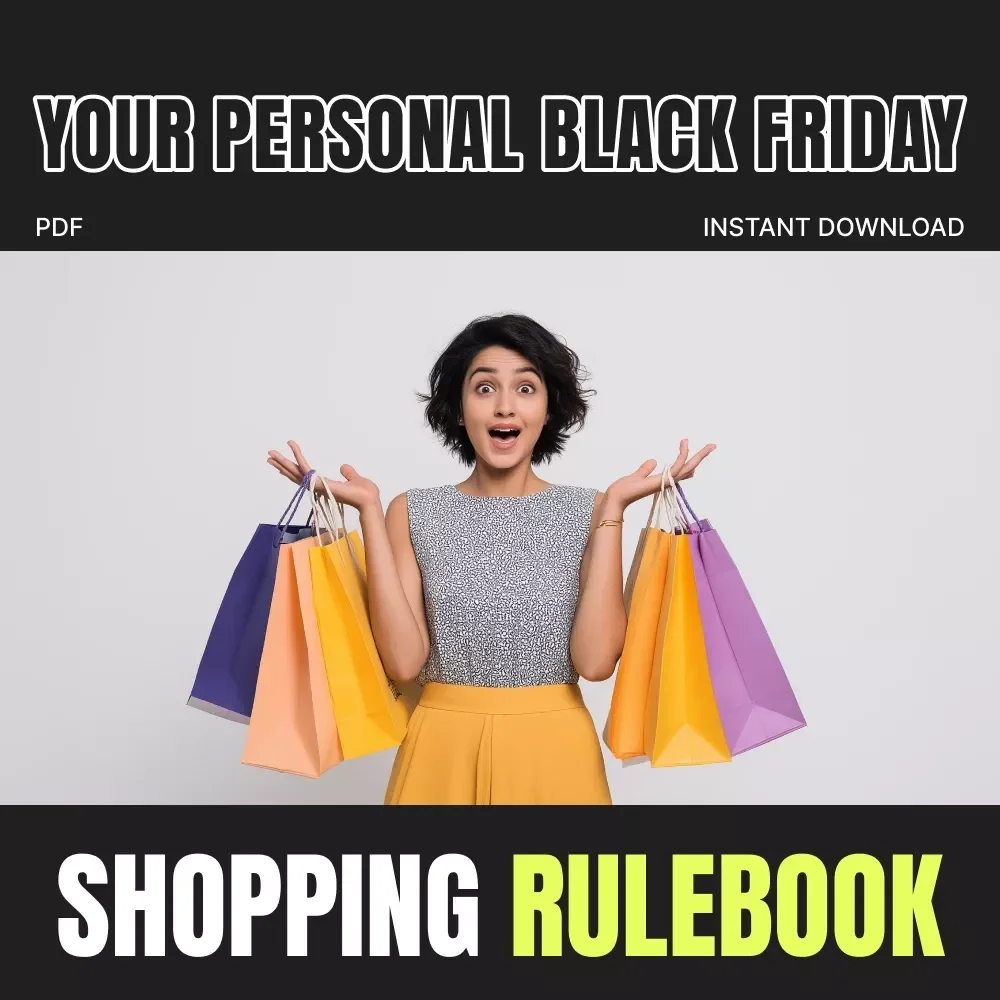 Your Personal Black Friday Shopping Rulebook Checklist | Digital Download Guide for Smart Shoppers | Learn how to design personal shopping rules for Black Friday | Printable Budget & Deal Strategy Planner