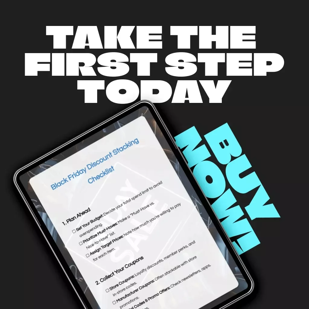 Black Friday Discount Stacking Checklist | Ultimate Savings Planner | Digital Download Guide for Couponing, Budgeting, and AI Deal Tracking