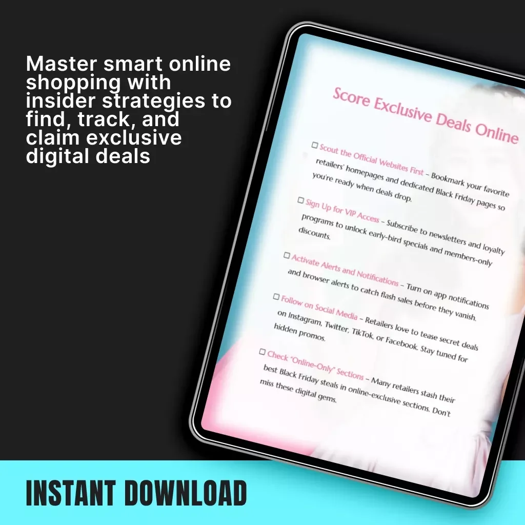 Score Exclusive Deals Online | Digital Download Shopping Guide, Black Friday Savings Tips, VIP Discounts & Online-Only Bargains eBook
