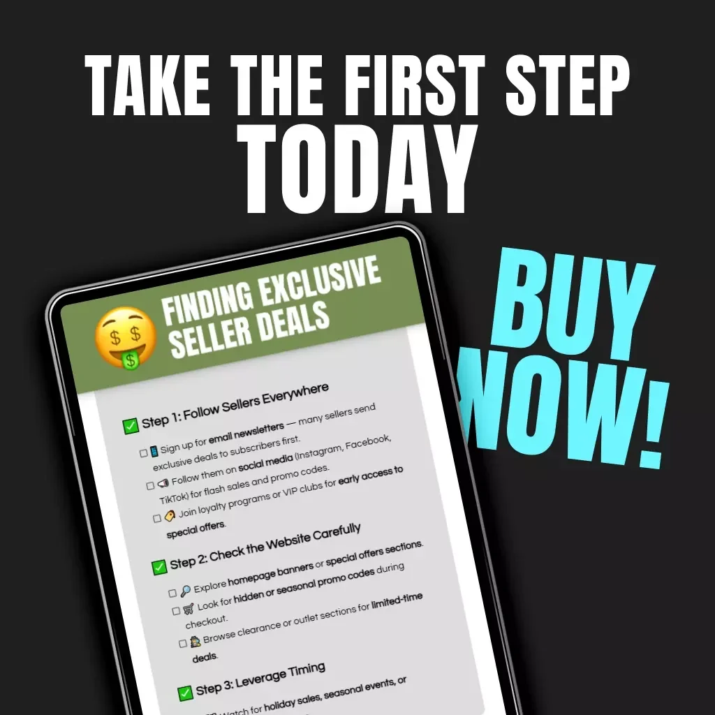 Finding Exclusive Seller Deals Checklist | How to Find Exclusive Deals from Sellers | Digital Download Guide for Shoppers, Resellers & Bargain Hunters