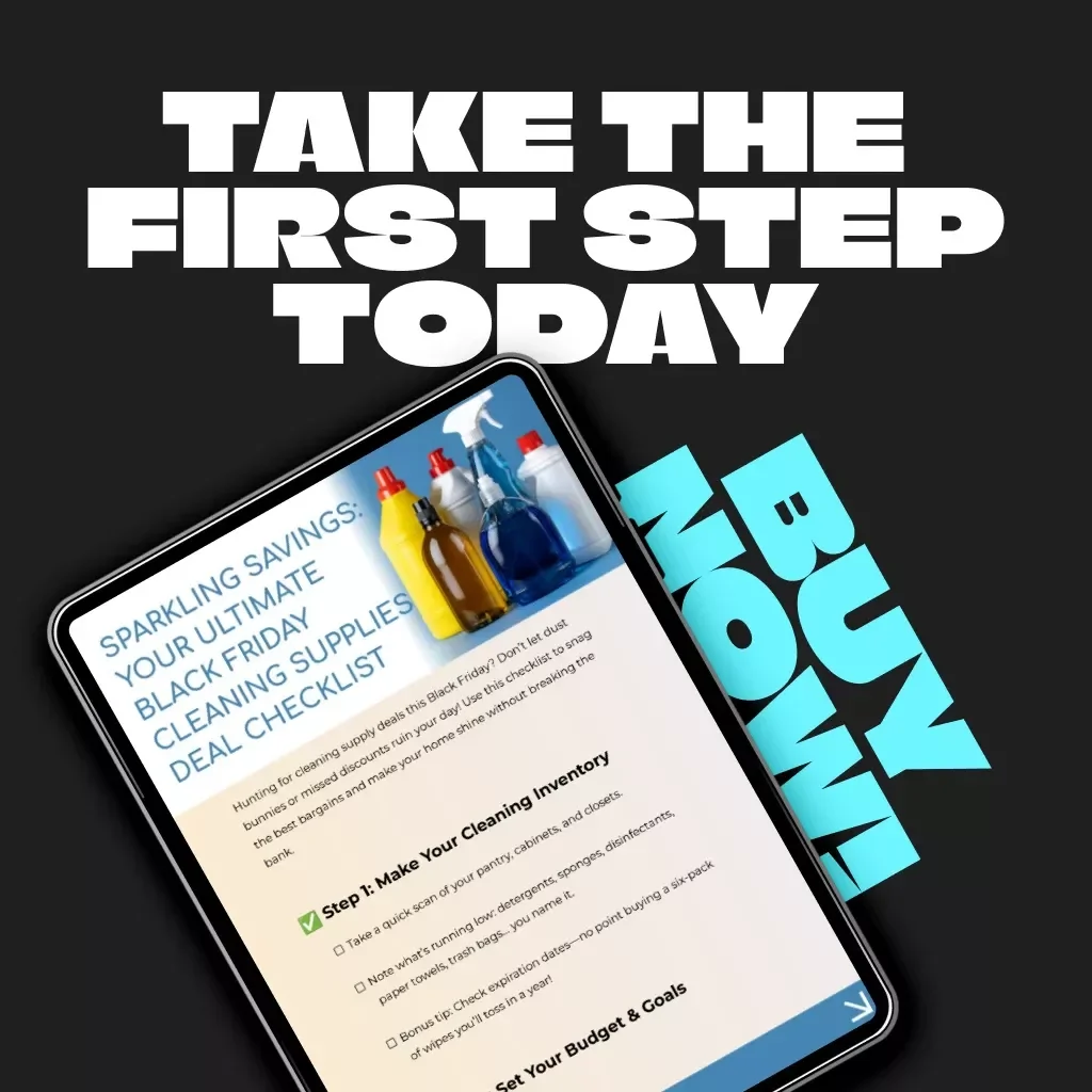 Sparkling Savings: Your Ultimate Black Friday Cleaning Supplies Deal Checklist | Printable Digital Download | How to Find Black Friday Deals on Cleaning Supplies Guide