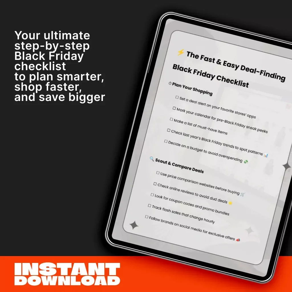 The Fast & Easy Deal-Finding Black Friday Checklist | How to Find Black Friday Deals Fast and Easy | Digital Download Shopping Guide & Planner