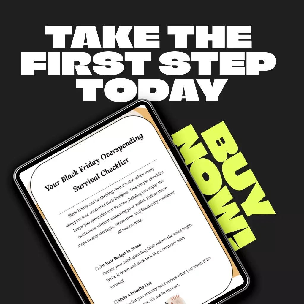 Your Black Friday Overspending Survival Checklist | Budget Planner Printable | Money-Saving Digital Guide for Smart Holiday Shopping | Financial Wellness eBook Download
