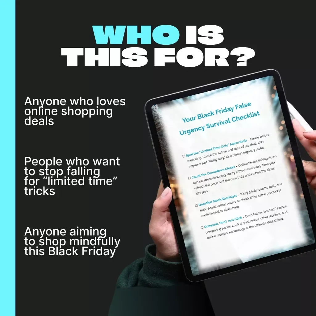 Your Black Friday False Urgency Survival Checklist | Digital Download Guide to How to Recognize False Urgency Tactics During Black Friday Sales, Stay Smart, and Shop Confidently