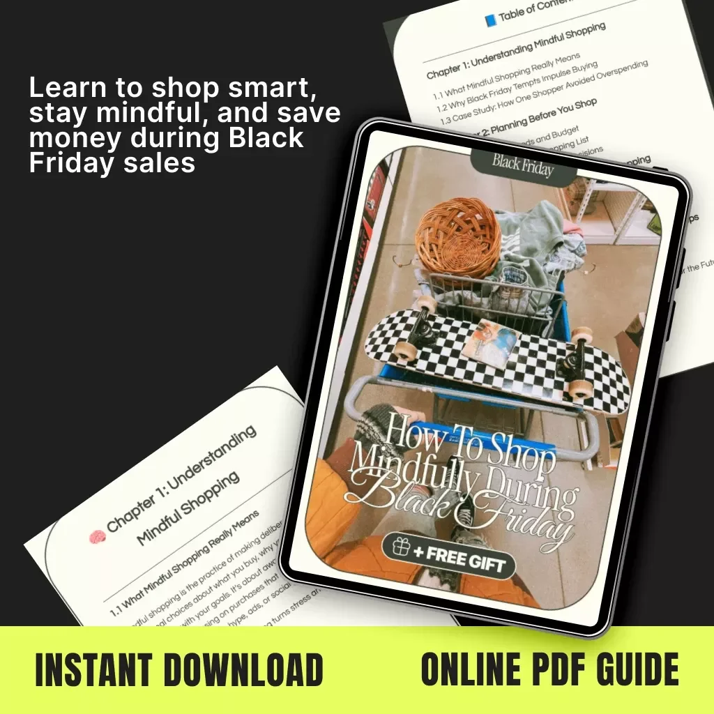 How to Shop Mindfully During Black Friday | Digital Download Guide for Smart, Conscious, and Budget-Friendly Holiday Shopping | Mindful Spending eBook & Checklist