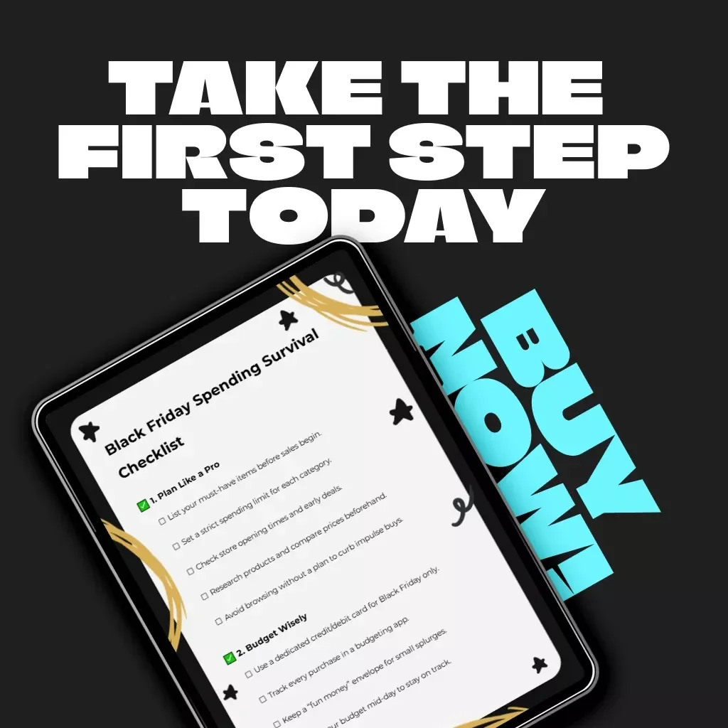 Black Friday Spending Survival Checklist | Digital Download Guide for Smart Shoppers | How to Avoid Over-Spending During Black Friday | Printable Budget & Deal Planner