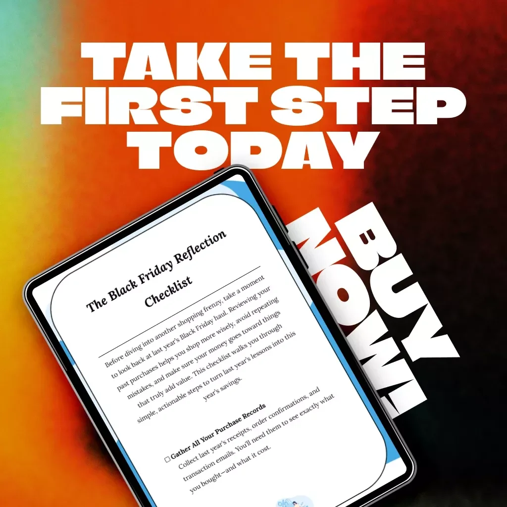 The Black Friday Reflection Checklist | Digital Download | Smart Shopping Planner & Spending Review Guide | why you should review last year’s black friday purchases