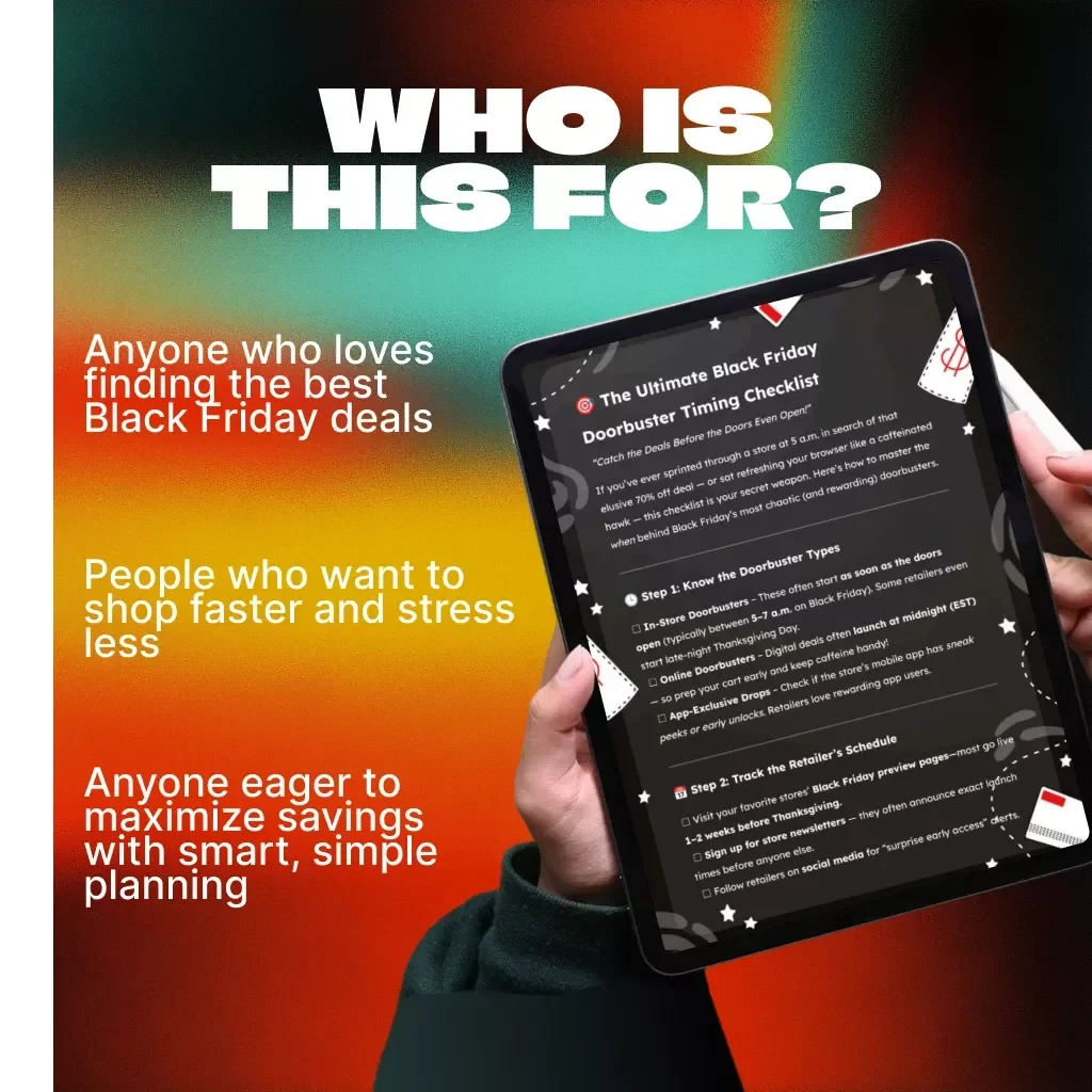 The Ultimate Black Friday Doorbuster Timing Checklist | Digital Download eBook Guide for Black Friday Shopping, Early Access, and Deal Tracking Strategy