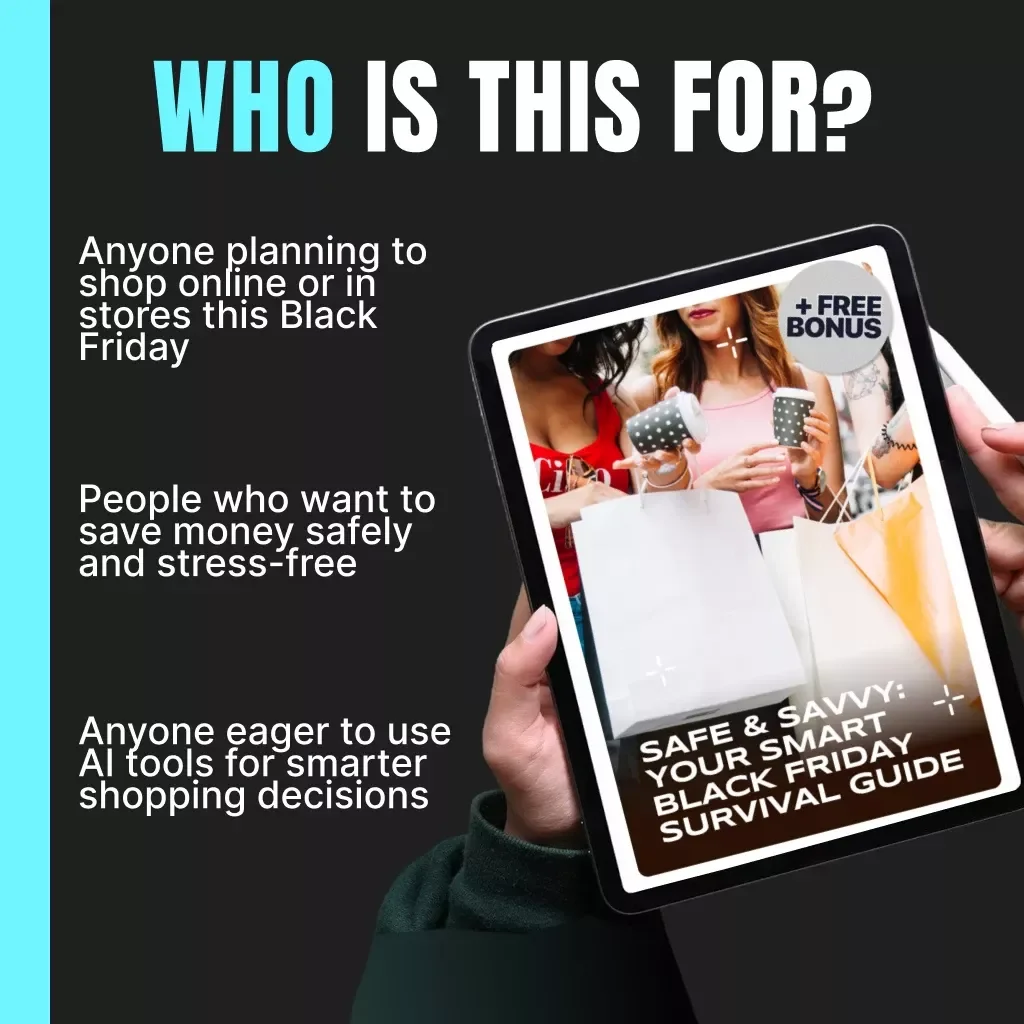 Safe & Savvy: Your Smart Black Friday Survival Guide | Digital Download eBook for Online & In-Store Shopping Safety, AI Shopping Planner, Cybersecurity Checklist, Budget Tracker