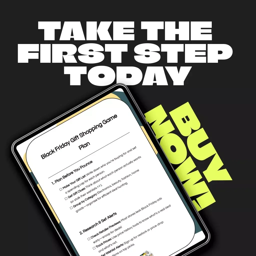 Black Friday Gift Shopping Game Plan | Printable Holiday Checklist | Digital Download Guide on How to Shop for Gifts During Black Friday | Budget & Deal Planning Worksheet