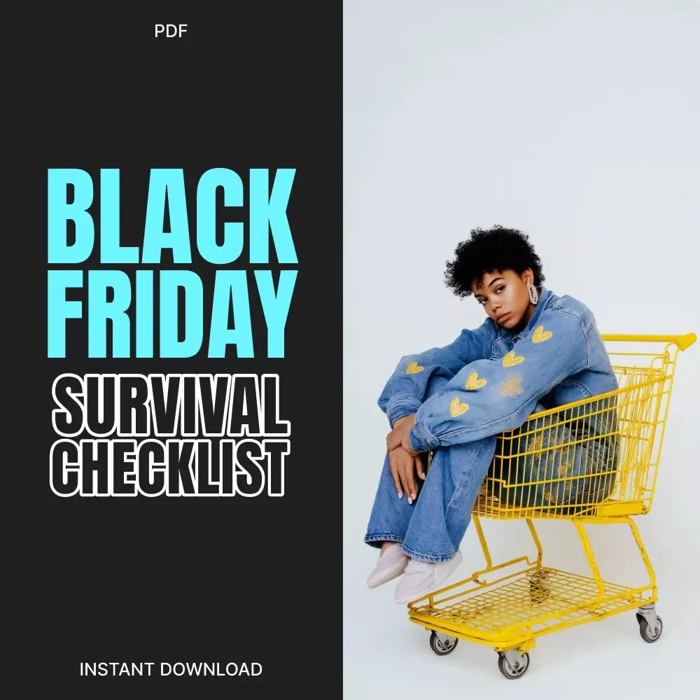 The Smart Shopper’s Black Friday Survival Checklist | Digital Download | How to Shop Responsibly During Black Friday | Printable Budget & Wishlist Planner for Mindful Shoppers