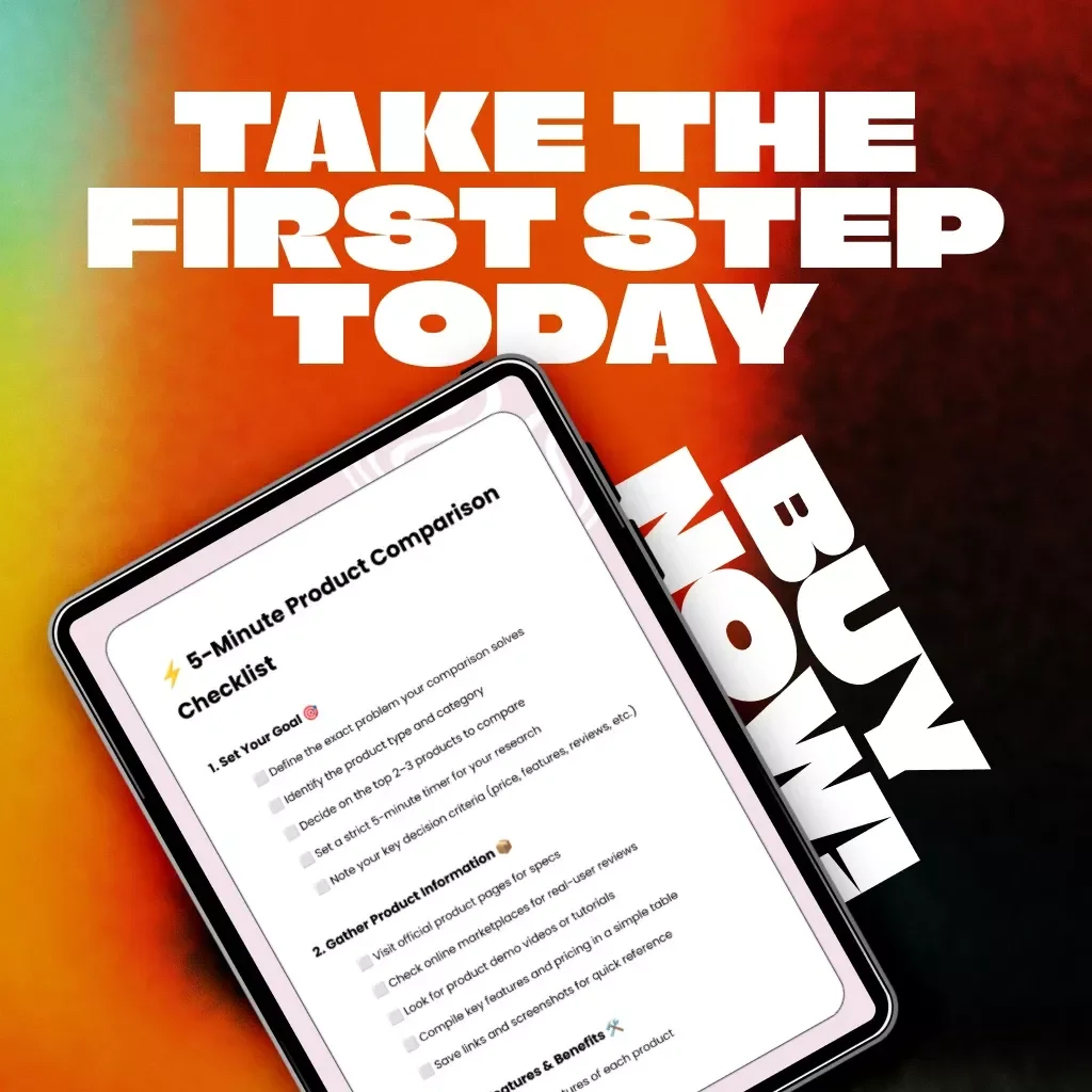5-Minute Product Comparison Checklist | Digital Download Guide for Smart Shoppers, Entrepreneurs & Product Researchers | Printable PDF & Instant Access
