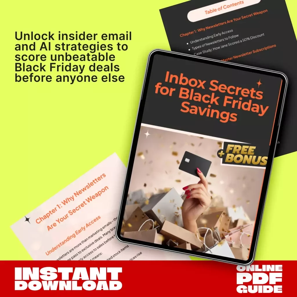 Inbox Secrets for Black Friday Savings | Digital Guide for Smart Shoppers | Black Friday Deals eBook | Holiday Shopping Strategy PDF | Instant Download