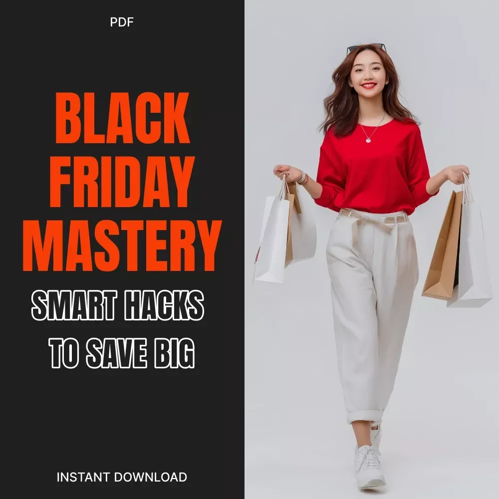 Black Friday Mastery: Smart Hacks to Save Big Without the Stress | Digital Download Guide, eBook, AI Shopping Tips, Budget Planner, Couponing & Cashback Strategies