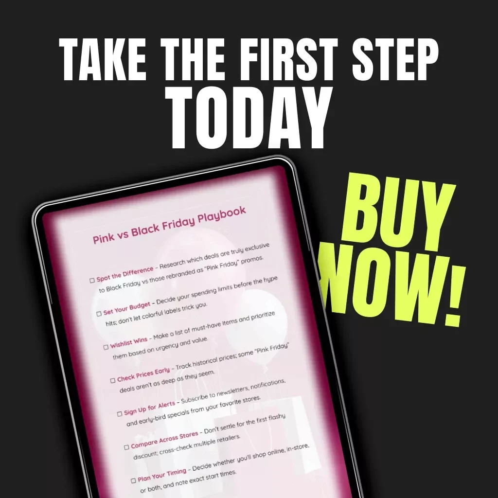 Pink vs Black Friday Playbook | Ultimate Digital Shopping Guide, Budget Planner & Deal Tracker | Printable eBook for Smart Holiday Shoppers