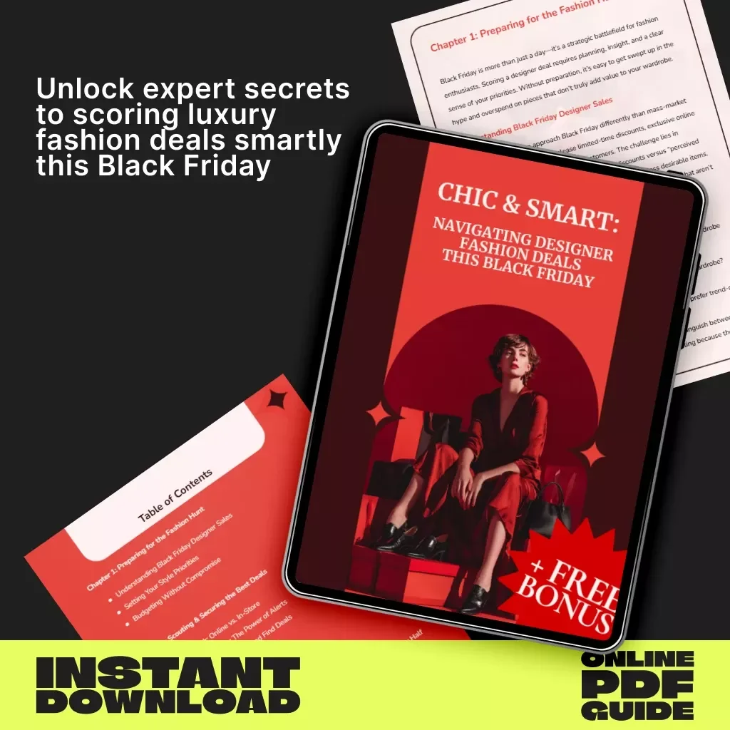 Chic & Smart: Navigating Designer Fashion Deals This Black Friday | Ultimate Guide on How to Find Deals on Designer Fashion During Black Friday | Digital Download eBook for Smart Shoppers
