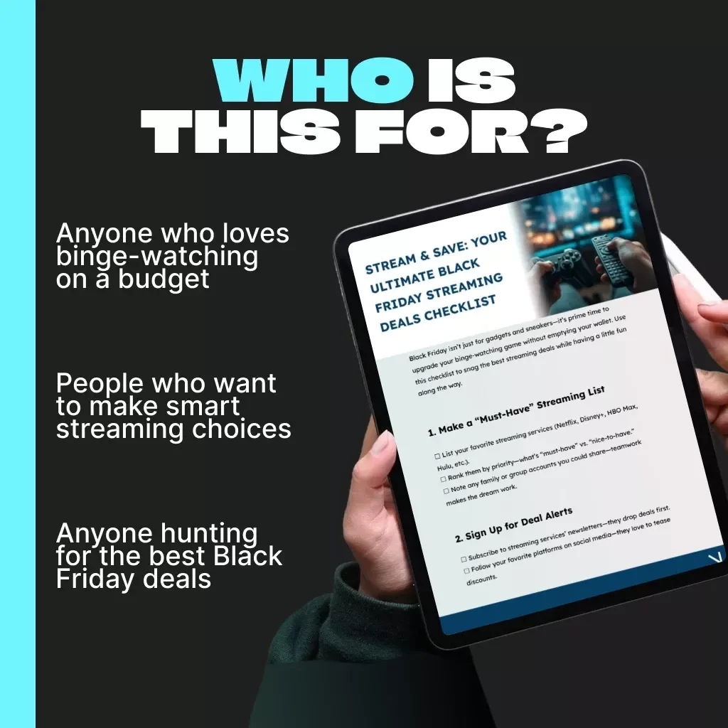 Stream & Save: Your Ultimate Black Friday Streaming Deals Checklist | Digital Download | How to Find Black Friday Deals on Streaming Services | Printable & Easy-to-Use Savings Guide