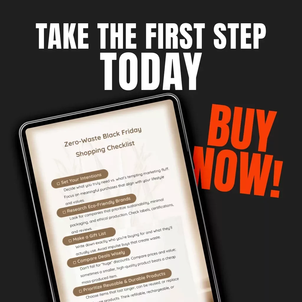 Zero-Waste Black Friday Shopping Checklist | Sustainable Holiday Shopping Guide | Eco-Friendly Digital Download for Conscious Consumers