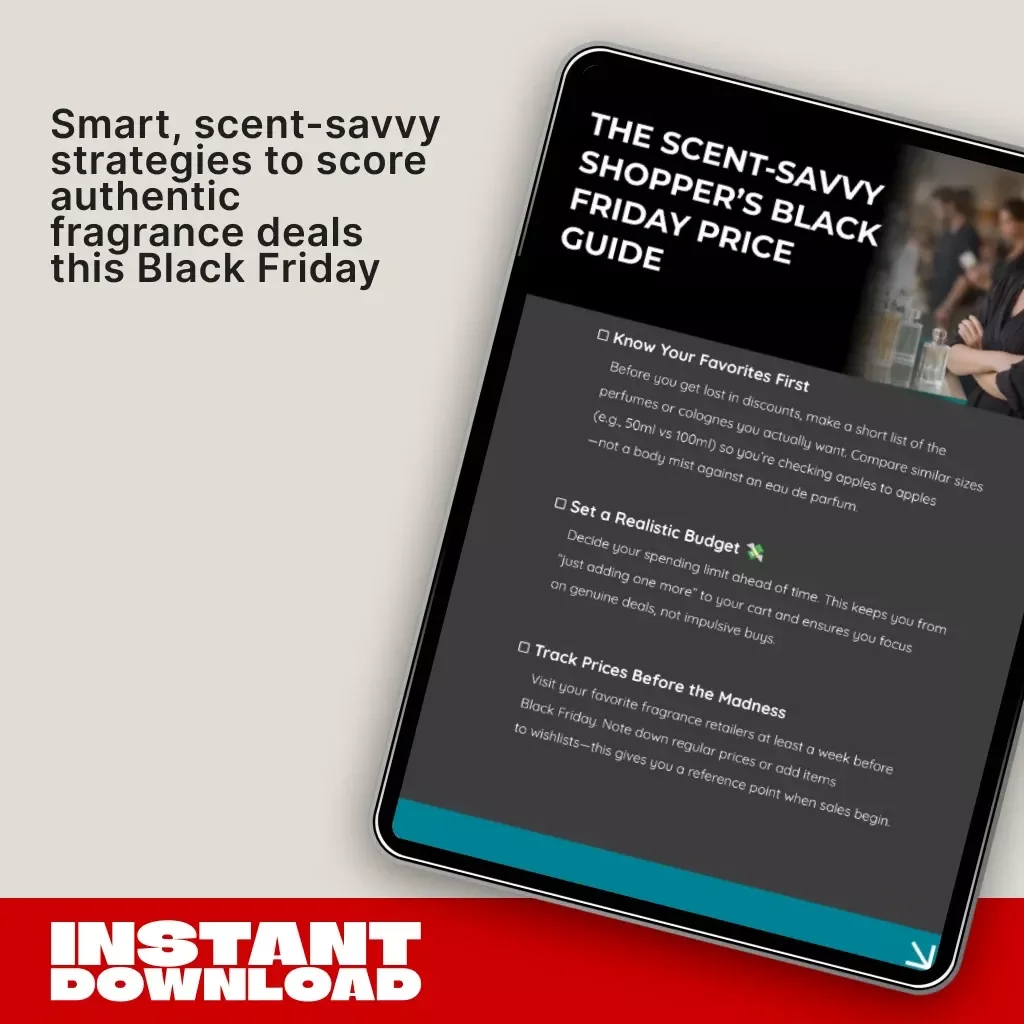 The Scent-Savvy Shopper’s Black Friday Price Guide | Digital Checklist for How to Compare Prices on Fragrances During Black Friday | Printable Perfume Shopping Companion for Smart Buyers