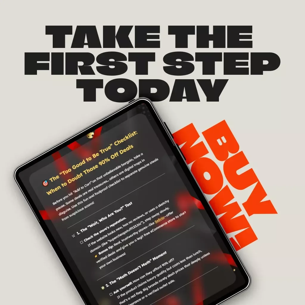 The “Too Good to Be True” Checklist: When to Doubt Those 90% Off Deals | Printable Digital Download, Scam Spotting Guide, Online Shopping Safety List