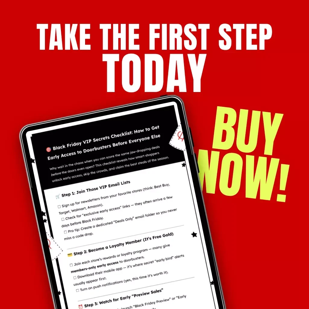 Black Friday VIP Secrets Checklist: How to Get Early Access to Doorbusters Before Everyone Else | Digital Download | Ultimate Black Friday Guide, eBook, Shopping Strategy, Early Access Deals Tips