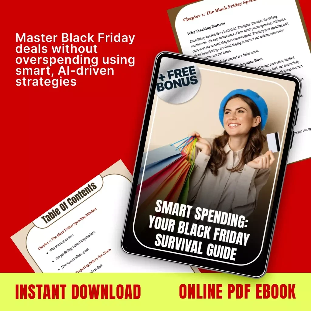 Smart Spending: Your Black Friday Survival Guide | How to Track Spending During Black Friday | Budget Planner eBook for Smarter Holiday Shopping