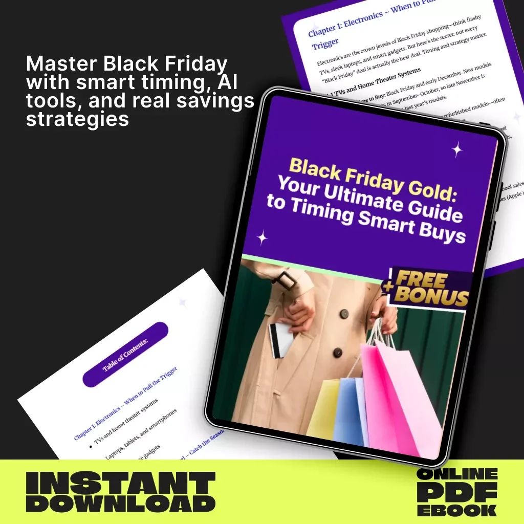 Black Friday Gold: Your Ultimate Guide to Timing Smart Buys | Best Times to Buy Different Categories | Digital eBook for Savvy Shoppers