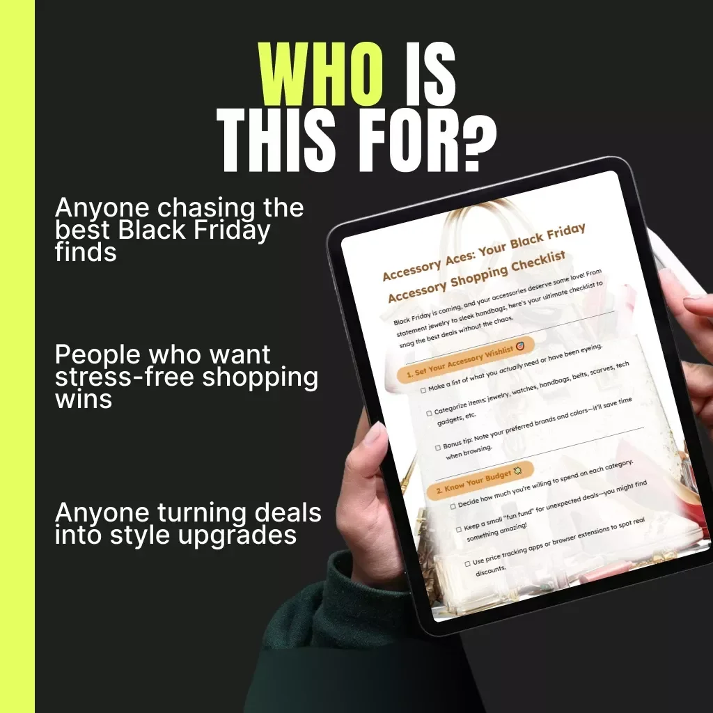 Accessory Aces: Your Black Friday Accessory Shopping Checklist | Ultimate Guide & Tips for Buying Accessories During Black Friday Sales | Digital Download