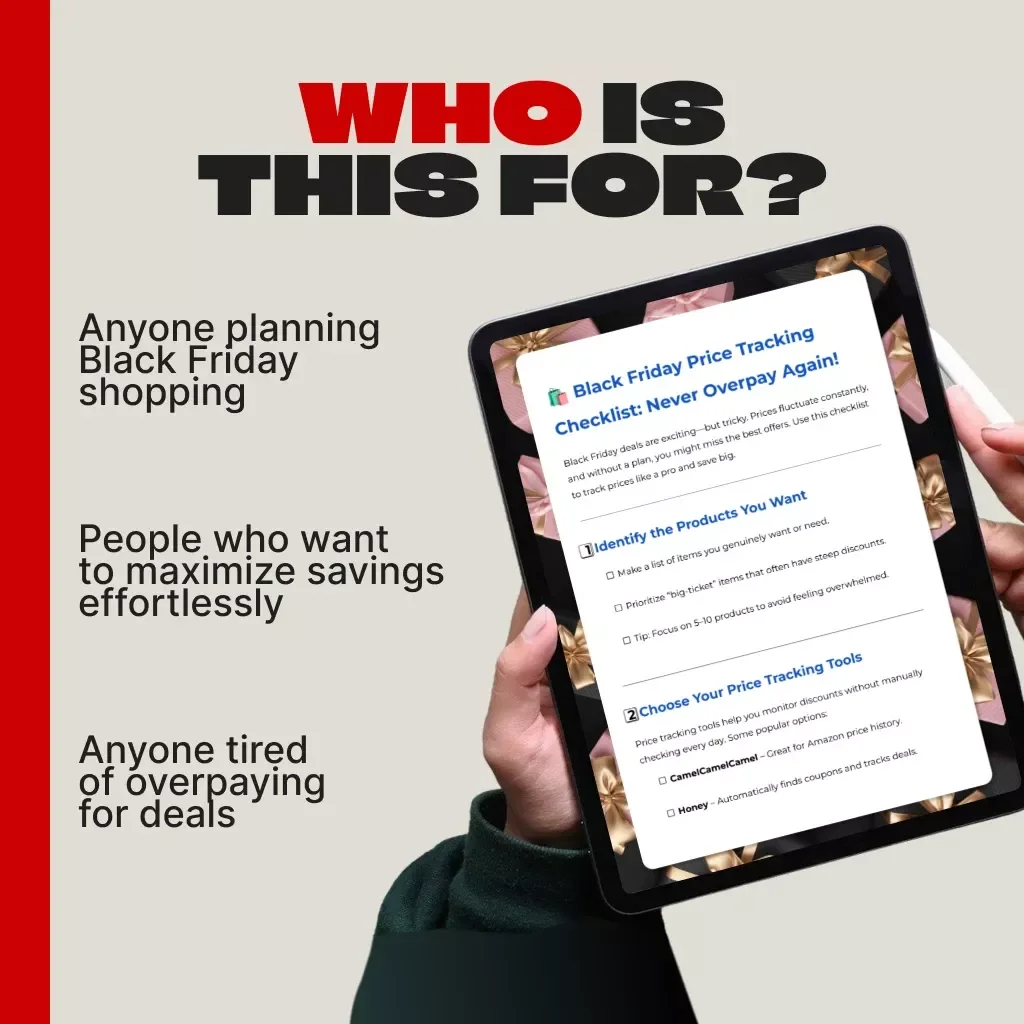 Black Friday Price Tracking Checklist: Never Overpay Again! | Smart Shopping eBook | Digital Download | Save Money with Price Tracking Tools